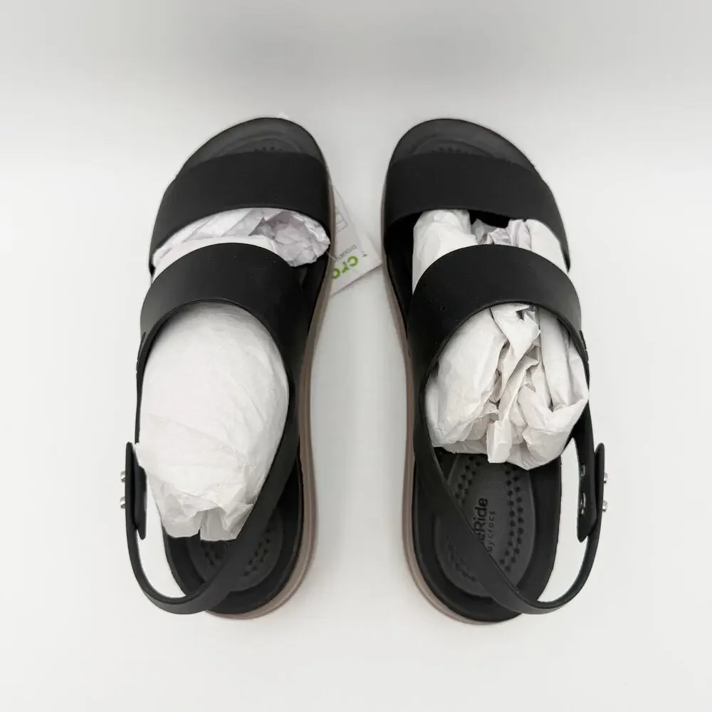 Crocs Womens Brooklyn Low Wedge Sandals Size 4 EU 33.5 Black NWT